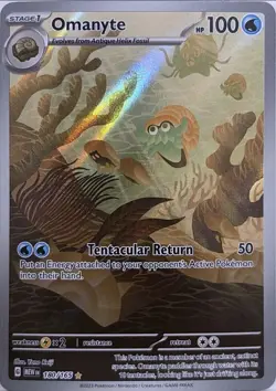 Pokemon TCG Omanyte Full Art Illustration Rare Card 180/165 Scarlet Violet 151 - Image 1