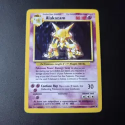 Alakazam 1/102 Base Set Holo Rare Pokemon Card WOTC 1999 Vintage - Image 2