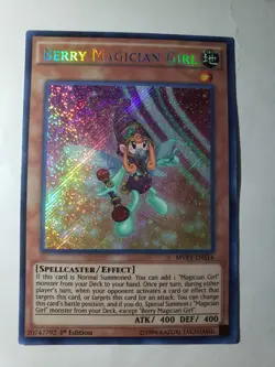 Yugioh - Berry Magician Girl - 1st Edition Secret Rare - Free Holographic Card - Image 1