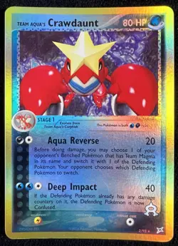 Team Aqua's Crawdaunt 2/95 Team Magma vs Team Aqua Reverse Holo Pokemon Card -LP - Image 1
