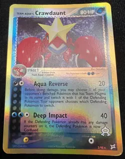 Team Aqua's Crawdaunt 2/95 Team Magma vs Team Aqua Reverse Holo Pokemon Card -LP - Image 3