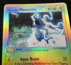 Team Aqua's Manectric 29/95 Reverse Holo Pokemon Card TCG - NM/LP - Image 3