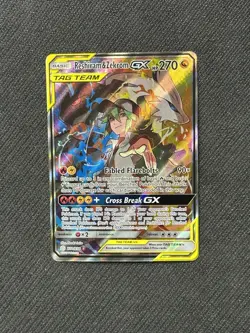 NM Reshiram & Zekrom GX 222/236 Cosmic Eclipse Alternate Art Holo Pokemon Card - Image 1