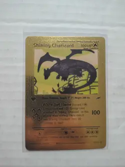 Shining Charizard 107/105 Gold Foil Pokemon Card First Edition Fan Art Card - Image 1