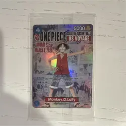 Bandai One Piece CCG Monkey D. Luffy US Voyage Holo Card 4000 - Image 1