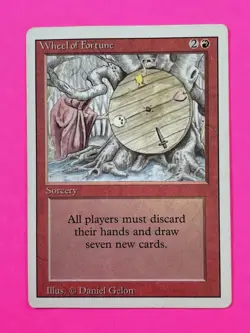 Wheel Of Fortune Revised Magic The Gathering Card MTG Daniel Gelon Art - Image 1