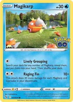 Magikarp Common Pokemon GO 021/078 NM English Pokemon Card - Image 1