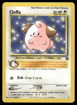 Pokemon Cards Cleffa 31 Wizards Black Star Promos Promo *eBay Live* - Image 1