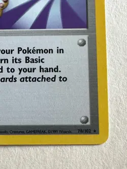 1999 Scoop Up 78/102 Rare Trainer Pokemon Card WOTC Base Set - Image 5