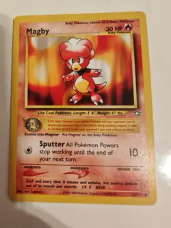 RARE Magby 23/111 NON-Holo Neo Genesis Set Pokemon Card LP WOTC - Image 1