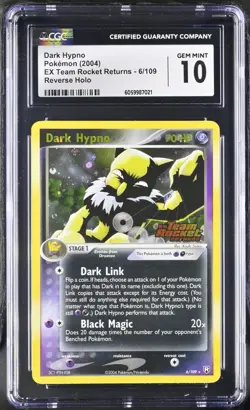 Pokemon Dark Hypno 6/109 Reverse Holo EX Team Rocket Returns - CGC 10 - Image 1