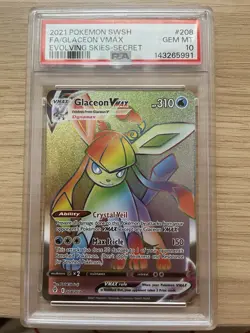Pokemon PSA 10 Glaceon VMAX 208/203 Evolving Skies Rainbow Rare Secret Rare - Image 3