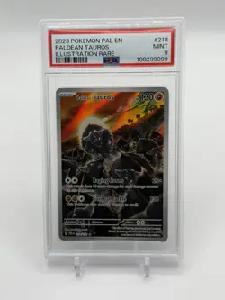 Pokemon Paldean Tauros Illustration Rare Holo Paldea Evolved 218/193 PSA 9 - Image 1