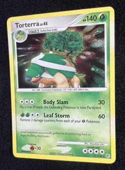 Torterra 17/130 Holo Rare Diamond & Pearl Pokemon TCG w/ 💫 SWIRL - LP - Image 1