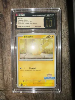 CGC Pristine 10 Pikachu Black Star Promo #214 Illustration Contest 2024 WINNER - Image 1