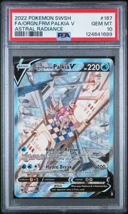 Pokemon PSA 10 Astral Radiance Origin Forme Palkia V Alt Art #167 - Image 1