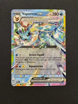 Pokemon TCG Vaporeon ex 023/131 SV: Prismatic Evolutions Double Rare Near Mint - Image 1
