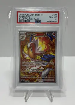 Pokemon PSA 10 GEM Infernape 173/167 Twilight Masquerade Illustration Rare - Image 1