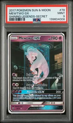 MEWTWO GX 78/73 SECRET SHINING LEGENDS POKEMON PSA 9 - Image 1