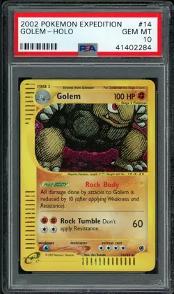 Pokemon Golem Expedition Holo Rare #14 PSA 10 Gem Mint - Image 1