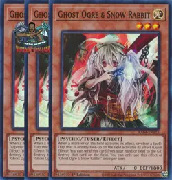 Yugioh! 3x Ghost Ogre & Snow Rabbit RA04-EN015 Super Rare 1st Ed NM - Image 1