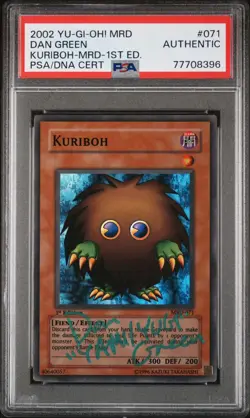 Yugioh 2002 Kuriboh MRD-071 1st Edition SUPER RARE Signed Dan Green Yugi PSA - Image 1
