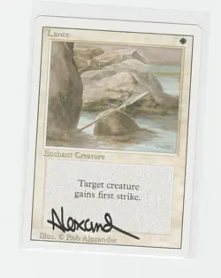 Magic the Gathering ~ MTG ~ Lance ~ M/NM ~ REVISED ~ Signed by Artist #2 - Image 1