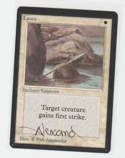 Magic the Gathering ~ Lance ~ M/NM ~ BETA ~ Signed by Artist - Image 1