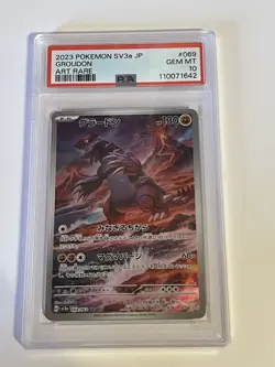 Pokemon Groudon 069/062 SV3a Raging Surf Art Rare PSA 10 Holo Japanese TCG - Image 1