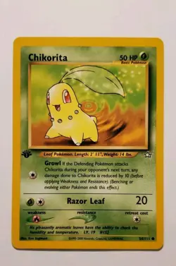 Chikorita - 1st Edition - 54/111 Neo Genesis - Pokemon TCG - 2000 - Image 1