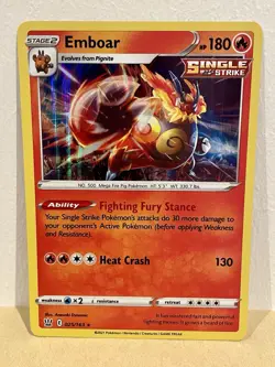 Pokemon TCG Emboar 025/163 Rare Holo Battle Styles Trading Card - Image 1