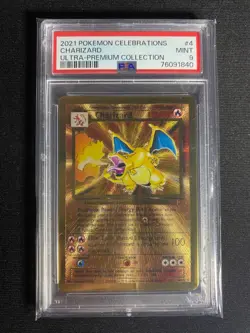 2021 Pokemon Celebrations 25th ANNIVERSARY Charizard Gold Metal #4 PSA 9 MINT - Image 1
