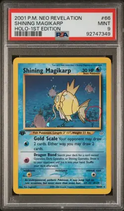 2001 POKEMON NEO REVELATION 1ST ED #66 SHINING MAGIKARP-HOLO PSA 9 - SWIRL - Image 1