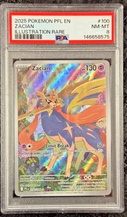2025 POKEMON PFL EN ZACIAN ILLUSTRATION RARE #100 - PSA 8 - Image 1