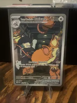 Pokemon 2025 SV Destined Rivals Team Rocket’s Raticate #202/182 IR NM - Image 1