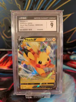 Pokemon Pikachu V SWSH285 CGC Mint 9 Sword & Shield Black Star Promo 2023 - Image 2