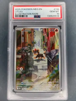 2025 Pokemon Litleo #139 Illustration Rare PSA GEM MINT 10 - Image 1