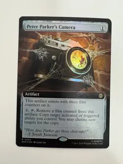 Peter Parker’s Camera Foil Borderless MTG Magic the Gathering Card NM Mint SPM - Image 1