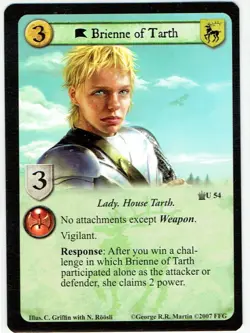 1x A Game of Thrones CCG Five Kings Edition Card - Brienne of Tarth #U54 Unc - Image 1