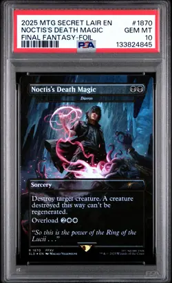 2025 MTG SECRET LAIR DROP #1870 NOCTIS'S DEATH MAGIC PSA 10 - Image 1