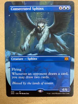 MTG 1x BORDERLESS Consecrated Sphinx 345 Double Masters Magic Gathering x1 NM - Image 1