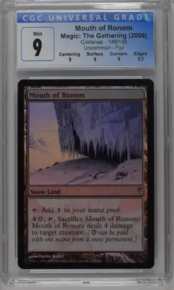 MOUTH OF RONOM Coldsnap Foil U CGC 9 Q+ MTG [Nostalgium] - Image 1