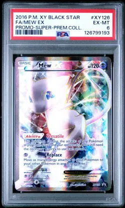 2016 POKEMON XY BLACK STAR PROMO SUPER-PREM COLL #XY126 FULL ART/MEW EX PSA 6 - Image 1
