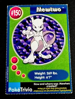 Mewtwo #150 Burger King Exclusive 10 Mewtwo Strikes Back PokeTrivia 1999 Pokemon - Image 1