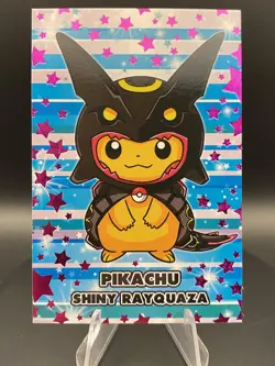 Poncho Pikachu Shiny Rayquaza Holo Pink Pokemon Database Merry Christmas Peru - Image 2