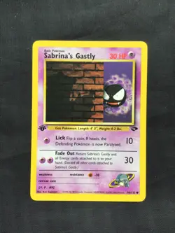 Pokemon Cards: Gym Challenge 1st Edition Common: Sabrina's Gastly 96/132 - Image 1