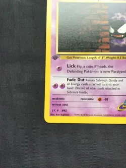 Pokemon Cards: Gym Challenge 1st Edition Common: Sabrina's Gastly 96/132 - Image 5