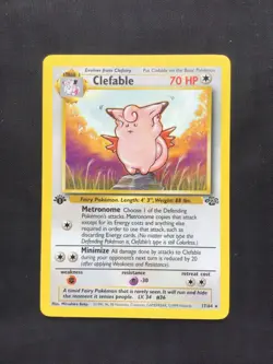 Pokemon Cards: Jungle 1st Edition Rare: Clefable 17/64 - Image 1