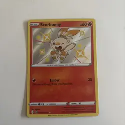 Pokemon TCG Scorbunny SV015/SV122 Shining Fates Holo Rare Card 2021 NM Condition - Image 1