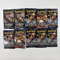 Pokemon SHINING FATES BOOSTER PACKS LOT OF 10 Factory Sealed TCG - Image 1